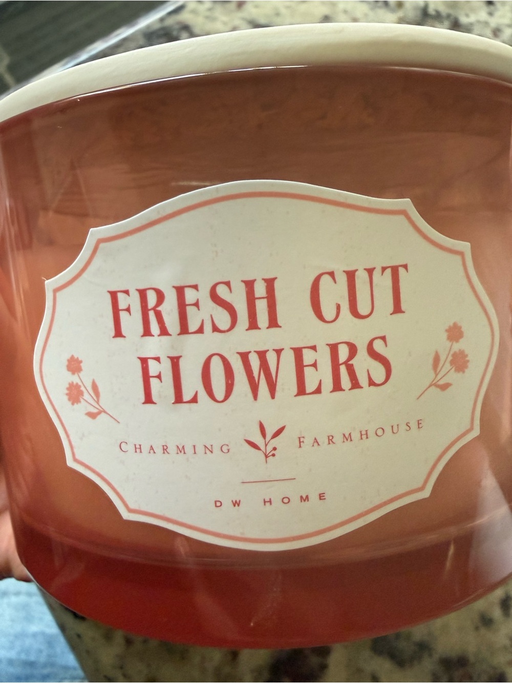 DW Home Fresh Cut Flowers Orange Cream Glass Jar Candle